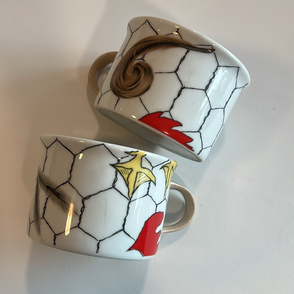 Franci Villa‎ Vanilla - chicken coop coffee mugs, painted